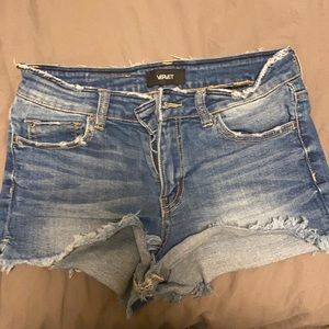VERVET mid rise denim shorts
